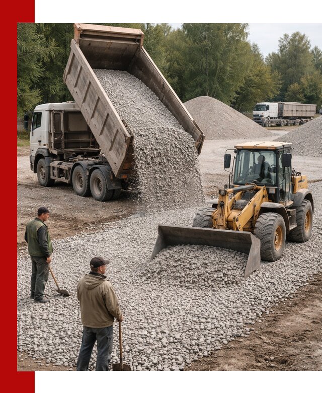 Купить гравийный щебень фракция 20-40 в Рославле с доставкой