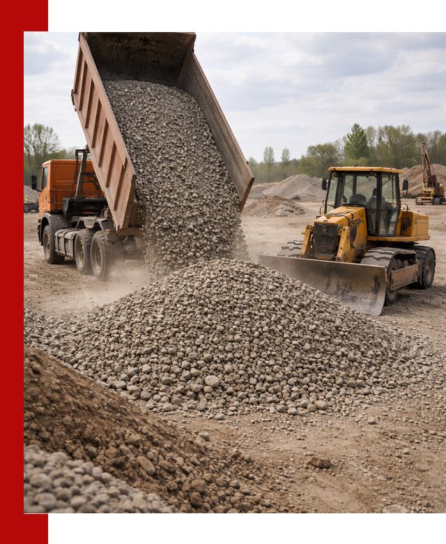 Доставка гравийного щебня фракции 40-70 в Рославле