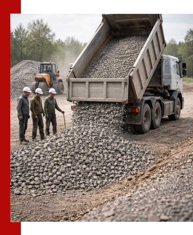 Доставка гравийного щебня фракции 70-120 в Рославле