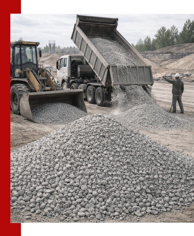 Доставка известнякового щебня фр. 5–20 в Рославле