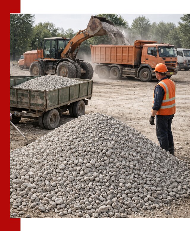 Доставка известнякового щебня фракция 20–40 в Рославле