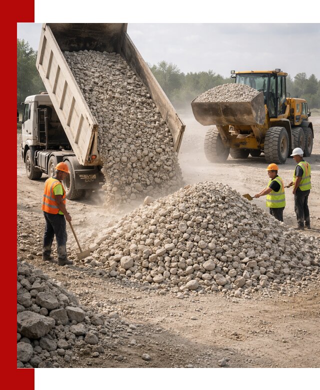 Доставка известнякового щебня фр. 40-70 в Рославле