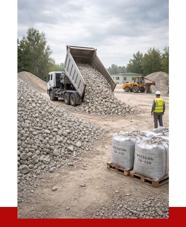 Известняковый щебень фракция 70-150 в Рославле от 1285 р. | ПРОНЕРУДРлв