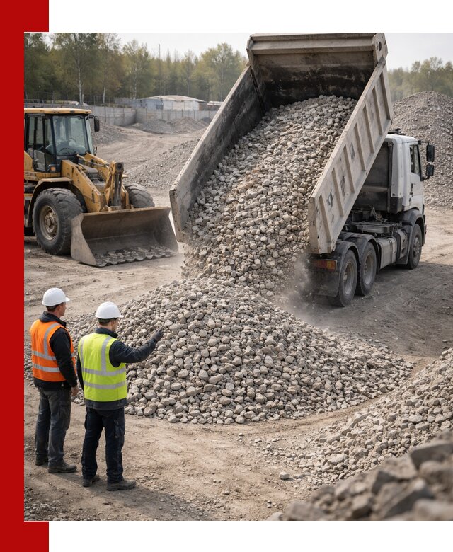 Вторичный щебень фракция 40–70 доставка в Рославле