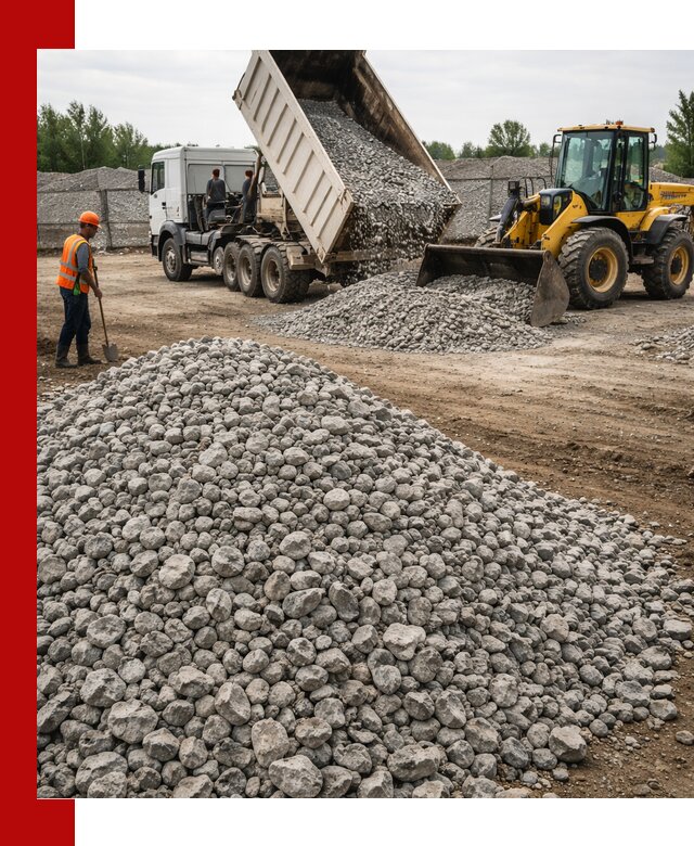 Доставка бетонного щебня фракции 40-70 в Рославле