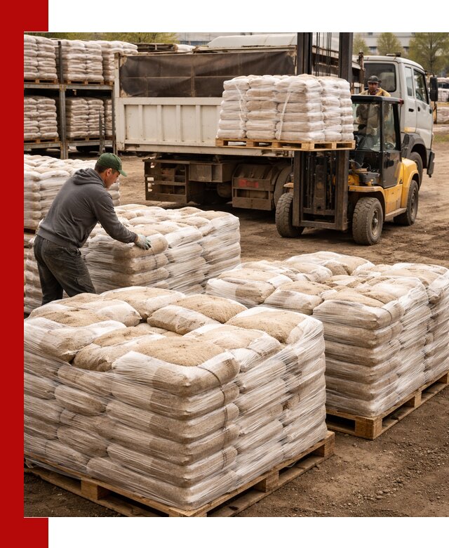 Карьерный песок в мешках с доставкой в Рославле