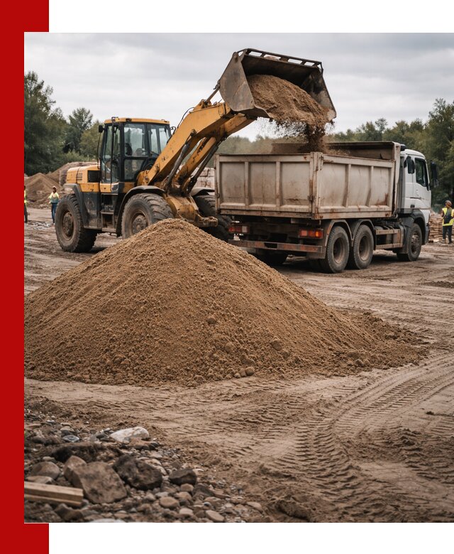 Доставка речного песка навалом в Рославле быстро и выгодно