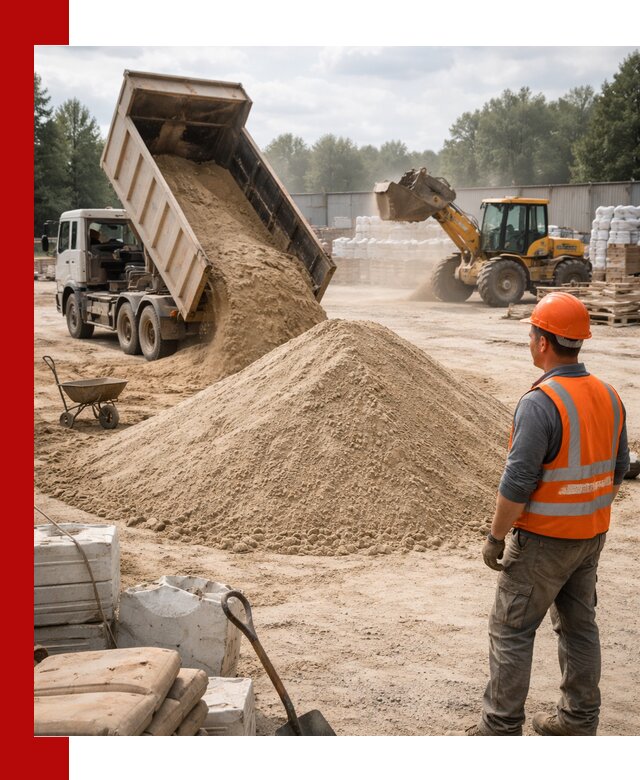 Доставка строительного песка с самосвалом в Рославле