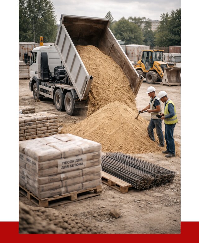 Песок для бетона в Рославле от 2569 р. с доставкой, ПРОНЕРУДРлв