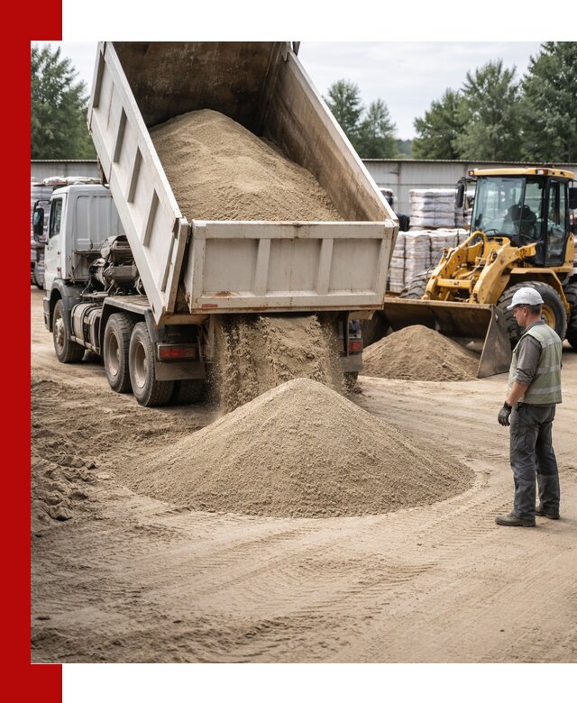 Поставка и доставка песка для бетона в Рославле