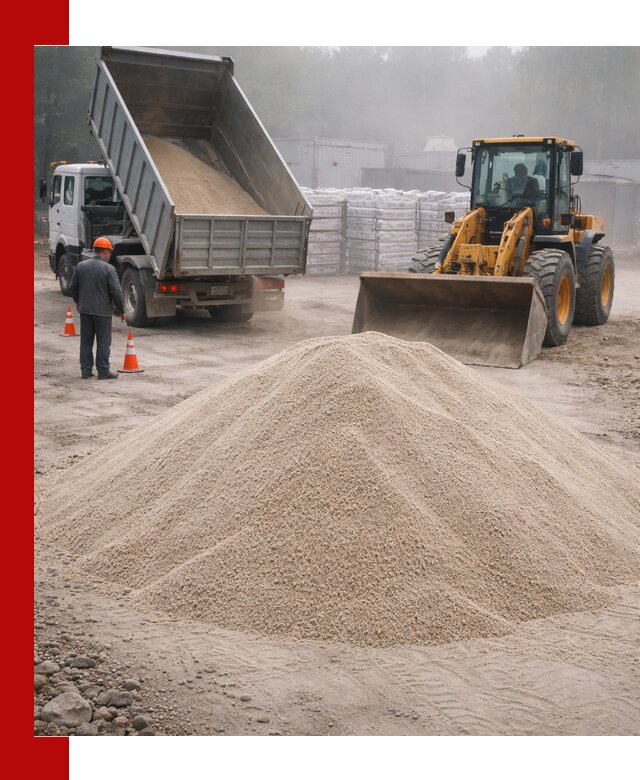 Кварцевый песок фракция 0–8 для стройработ в Рославле