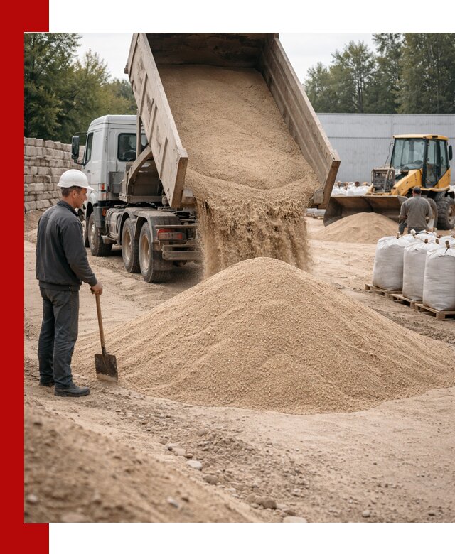 Кварцевый песок фракция 0–3 мм с доставкой в Рославле