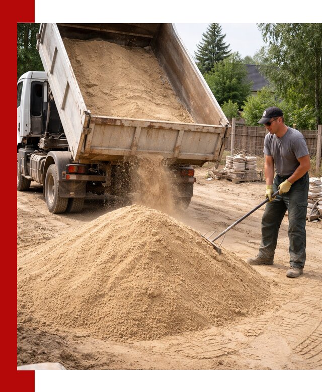 Доставка сухого песка самосвалами в Рославле