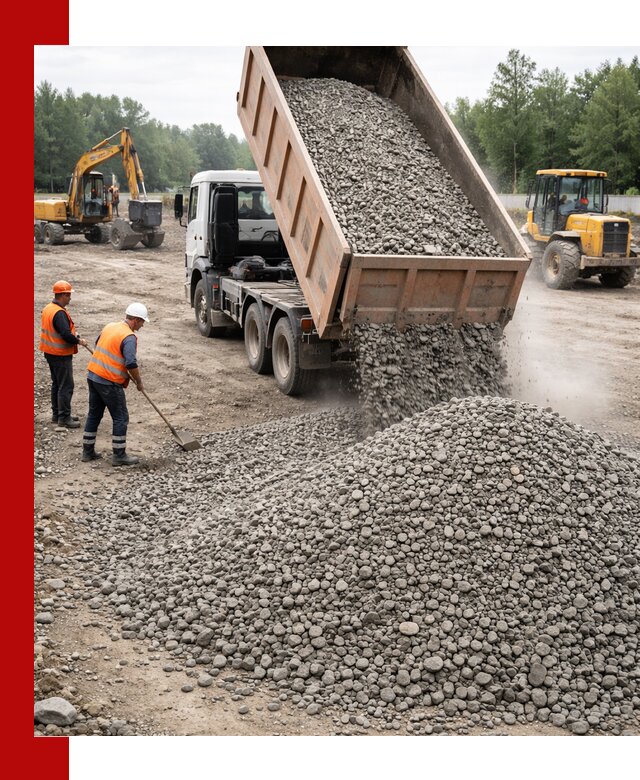 Доставка гравия фракции 40-70 в Рославле оптом и в розницу