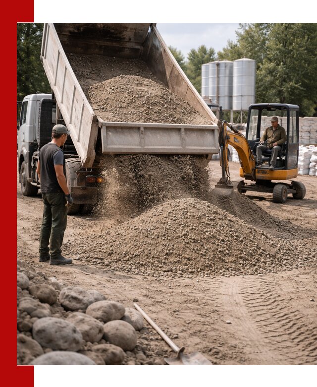 Доставка ПГС С3 в Рославле самосвалами и миксерами