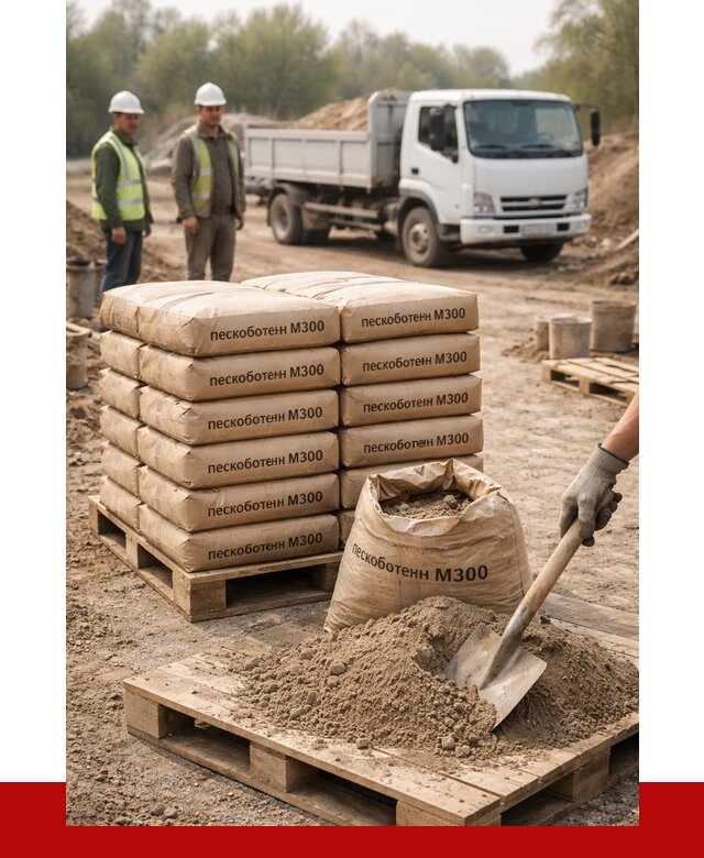 Пескобетон М300 в Рославле с доставкой от 4778 р. за куб | ПРОНЕРУДРлв