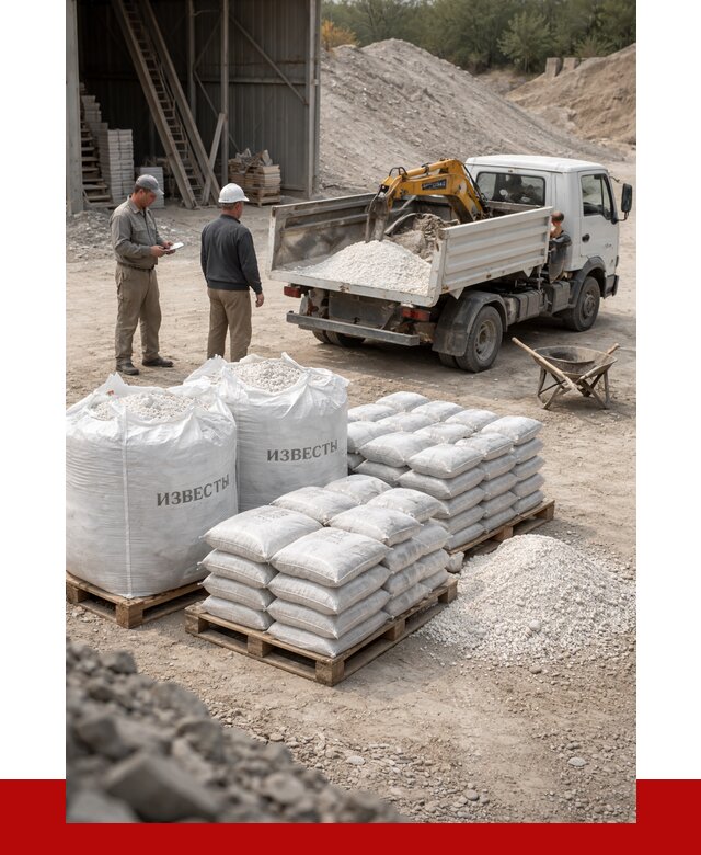 Известь строительная в Рославле с доставкой от 4316 р. | ПРОНЕРУДРлв