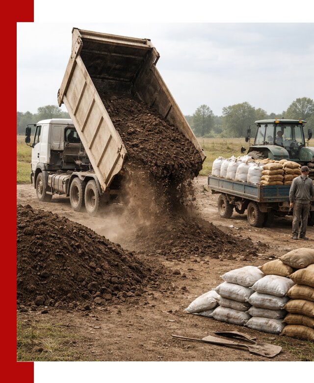 Доставка грунта и удобрений оптом в Рославле для сельхоз и строительства