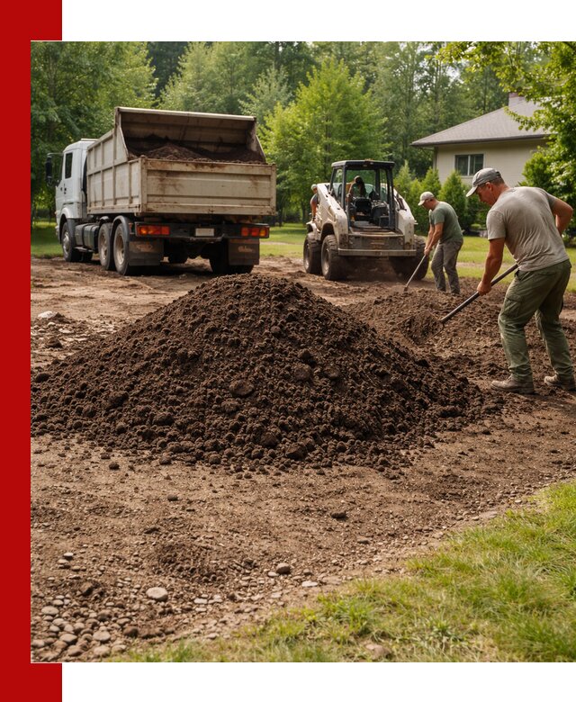 Доставка и укладка грунта для газона в Рославле