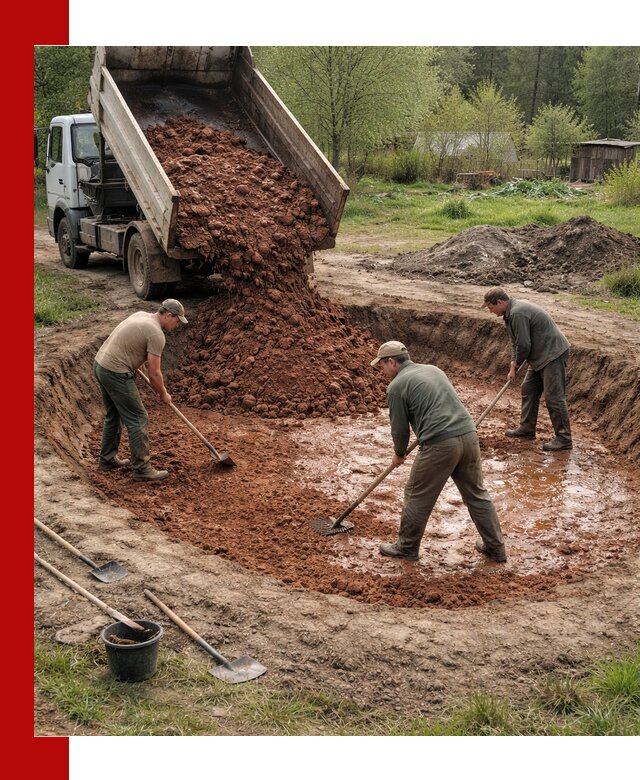 Купить качественную глину для пруда в Рославле