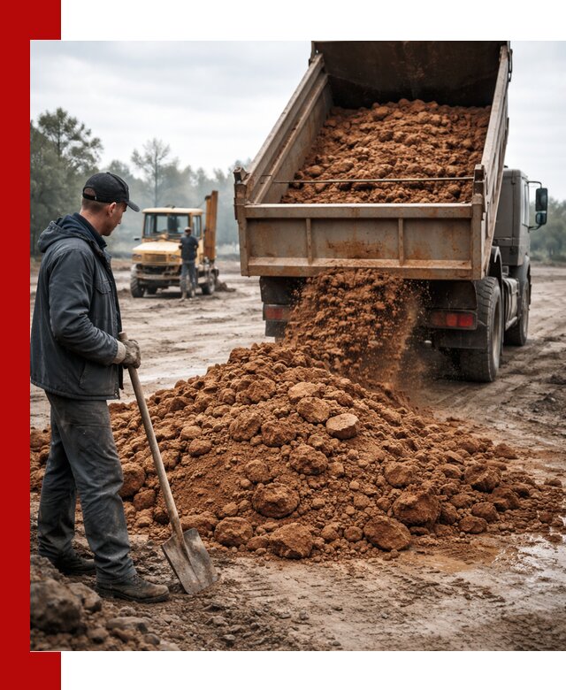 Глина для засыпки в Рославле с доставкой самосвалами