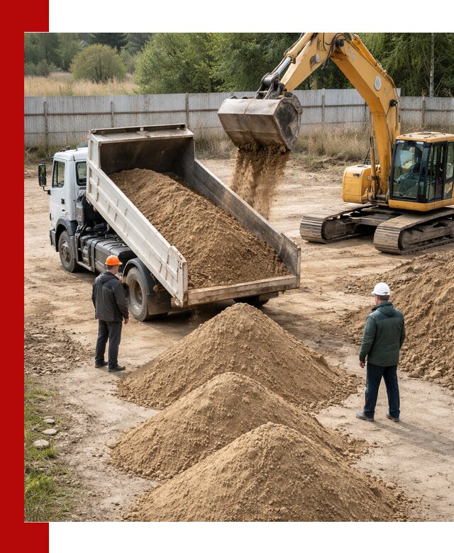 Доставка супеси вагонными и автопартиями в Рославле