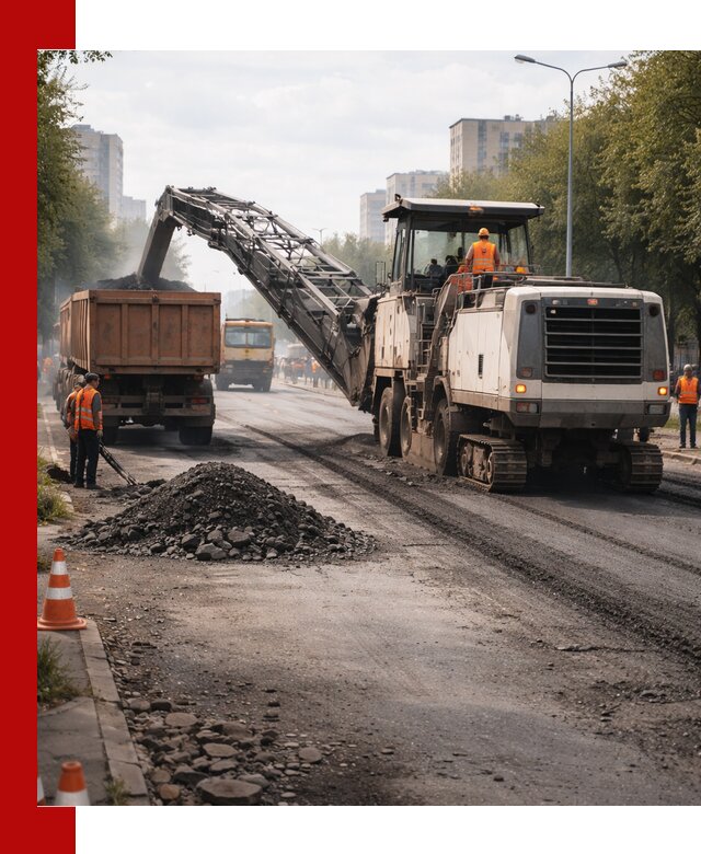 Фрезерованный асфальт в Рославле — удаление и вывоз старого покрытия