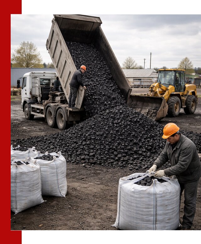 Доставка каменного угля в Рославле оптом и в розницу