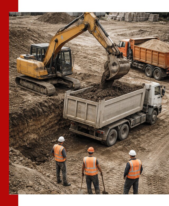 Разработка грунта для строительства и благоустройства в Рославле