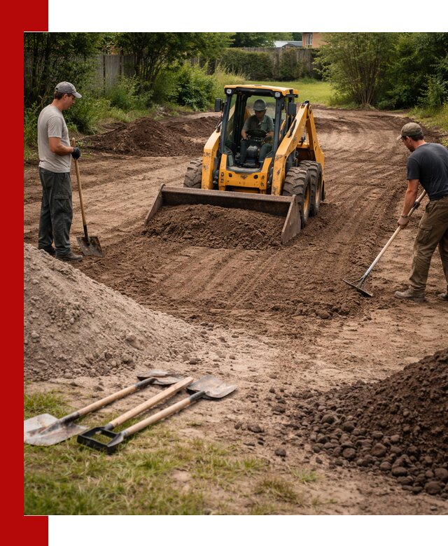 Планировка участка грунтом с вывозом и доставкой в Рославле